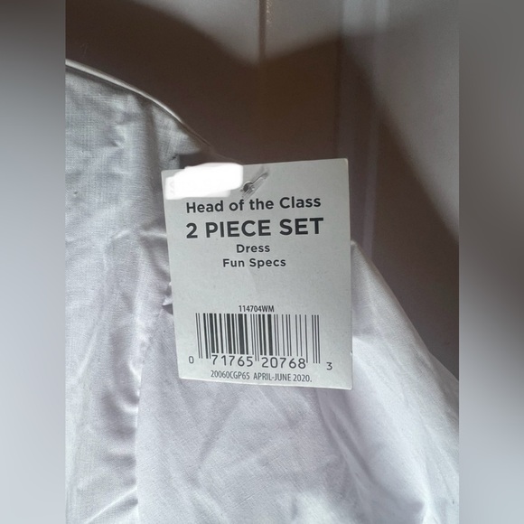 Head of Class Red Plaid School Nerd Child Costume XL 14-16 Kids 2 Pcs Halloween - Picture 5 of 9